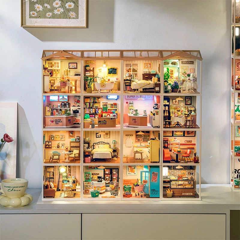 Rolife DW015B Yemek Odası (Warm Dining Room) DIY Minyatür Maket Model Seti Mini Dollhouse 3D Model Kit Detaylı Dekoratif Hobi Seti 3D Puzzle Tiny House