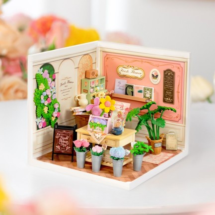 Rolife DW017B Taze Çiçek Dükkanı (Fresh Flower Shop) DIY Minyatür Maket Model Seti Mini Dollhouse 3D Model Kit Detaylı Dekoratif Hobi Seti 3D Puzzle Tiny House - Thumbnail