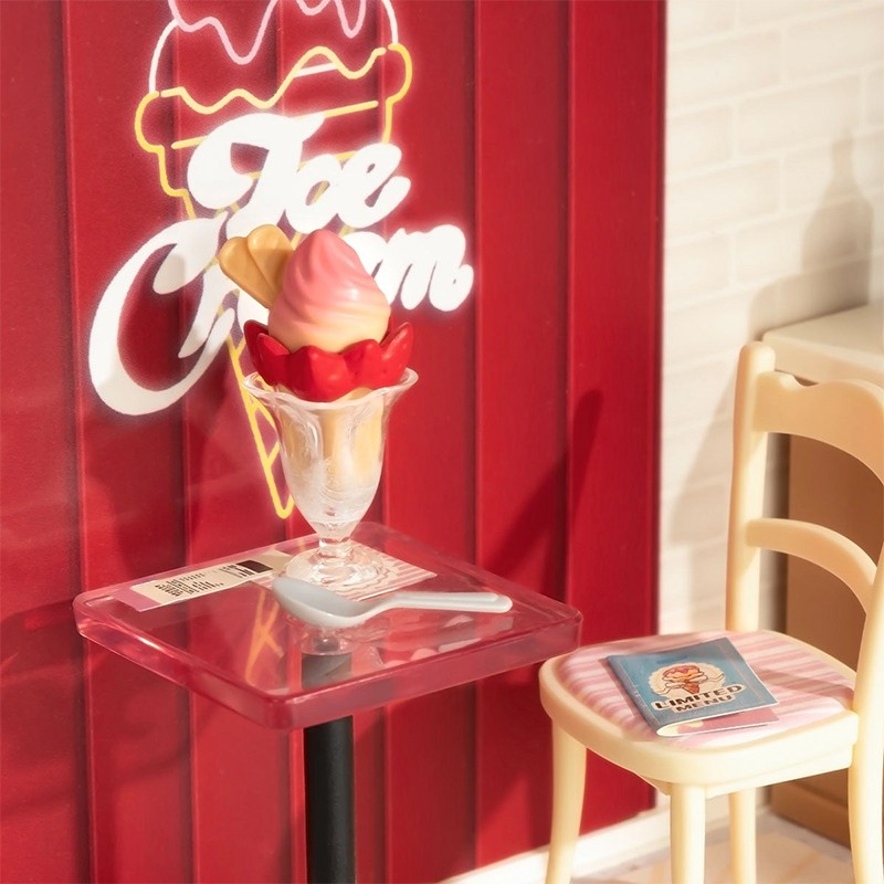 Rolife DW018B Dondurma Dükkanı (Flavorful Ice Cream) DIY Minyatür Maket Model Seti Mini Dollhouse 3D Model Kit Detaylı Dekoratif Hobi Seti 3D Puzzle Tiny House