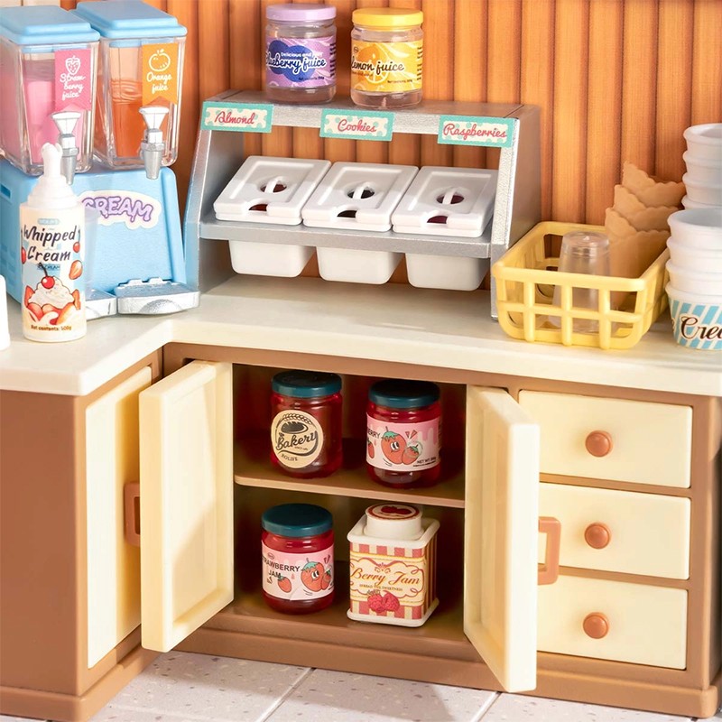 Rolife DW018B Dondurma Dükkanı (Flavorful Ice Cream) DIY Minyatür Maket Model Seti Mini Dollhouse 3D Model Kit Detaylı Dekoratif Hobi Seti 3D Puzzle Tiny House