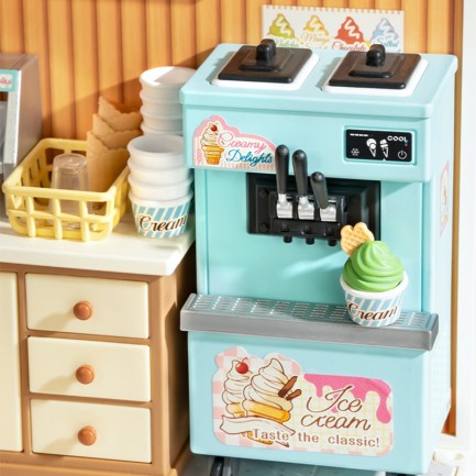 Rolife DW018B Dondurma Dükkanı (Flavorful Ice Cream) DIY Minyatür Maket Model Seti Mini Dollhouse 3D Model Kit Detaylı Dekoratif Hobi Seti 3D Puzzle Tiny House - Thumbnail