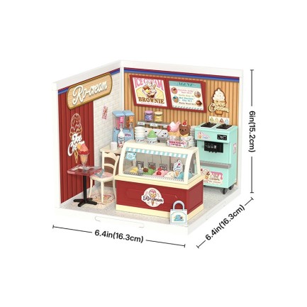 Rolife DW018B Dondurma Dükkanı (Flavorful Ice Cream) DIY Minyatür Maket Model Seti Mini Dollhouse 3D Model Kit Detaylı Dekoratif Hobi Seti 3D Puzzle Tiny House - Thumbnail