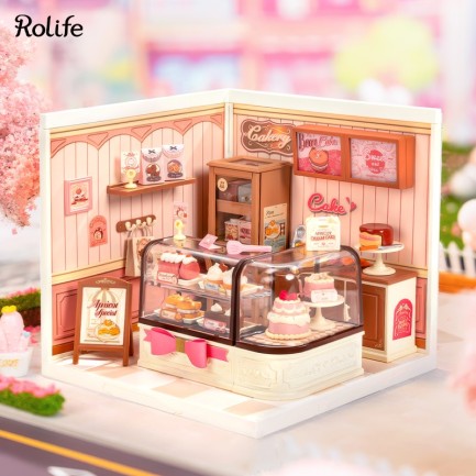 Rolife - Rolife DW019B Lezzetli Pasta Dükkanı (Tasty Cake Shop) DIY Minyatür Maket Model Seti Mini Dollhouse 3D Model Kit Detaylı Dekoratif Hobi Seti 3D Puzzle Tiny House