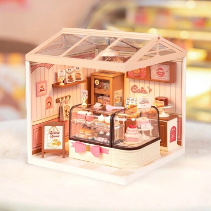 Rolife DW019B Lezzetli Pasta Dükkanı (Tasty Cake Shop) DIY Minyatür Maket Model Seti Mini Dollhouse 3D Model Kit Detaylı Dekoratif Hobi Seti 3D Puzzle Tiny House - Thumbnail