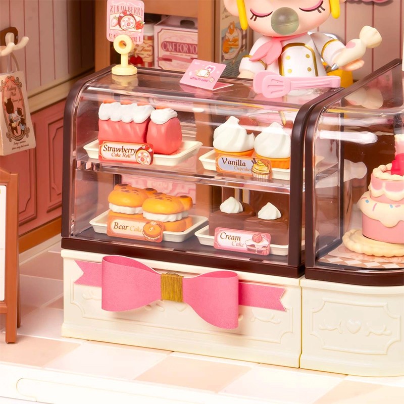 Rolife DW019B Lezzetli Pasta Dükkanı (Tasty Cake Shop) DIY Minyatür Maket Model Seti Mini Dollhouse 3D Model Kit Detaylı Dekoratif Hobi Seti 3D Puzzle Tiny House