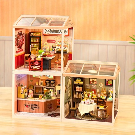 Rolife DW020 Panda Hot Pot DIY Miniature House - Thumbnail