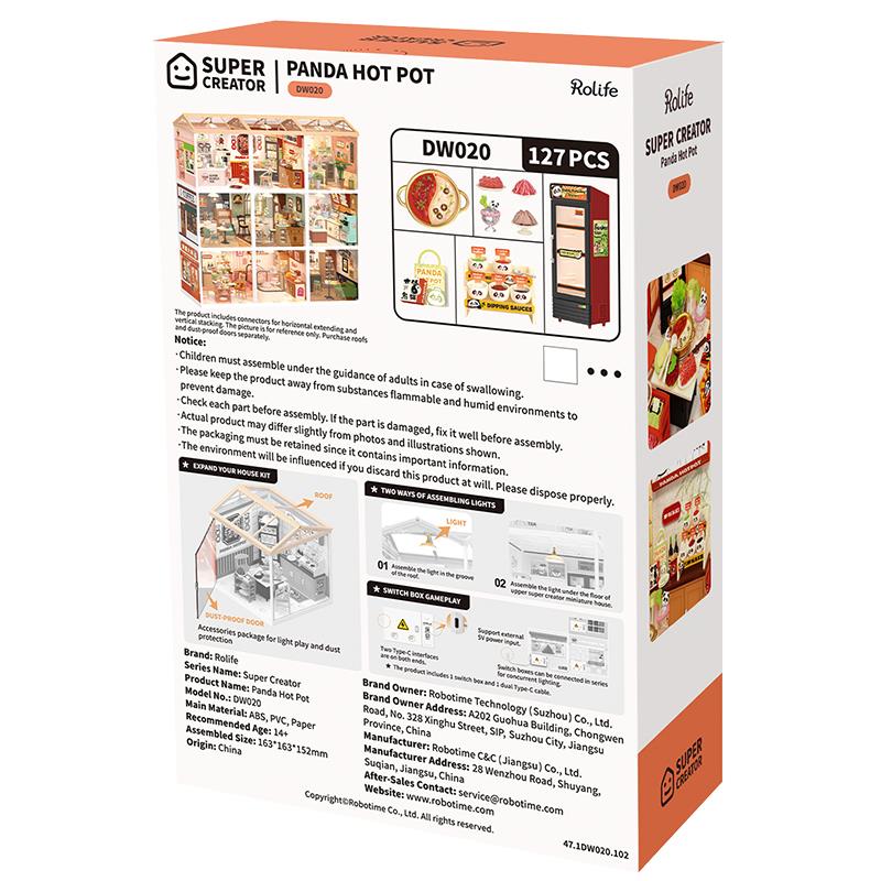 Rolife DW020 Panda Hot Pot DIY Miniature House
