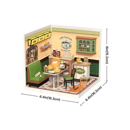 Rolife DW021 Kafe (Hong Kong Bites Cafe) DIY Minyatür Maket Model Seti Mini Dollhouse 3D Model Kit Detaylı Dekoratif Hobi Seti 3D Puzzle Tiny House - Thumbnail