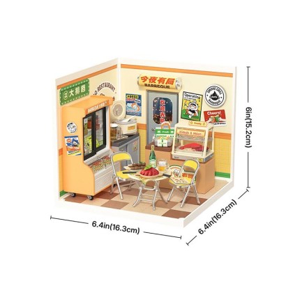 Rolife DW022 Night Out Food Stall DIY Miniature House - Thumbnail