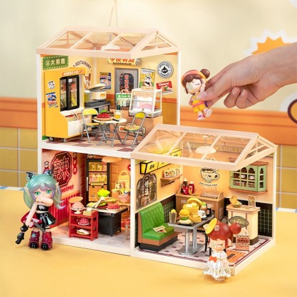 Rolife DW022 Barbekü Standı (Night Out Food Stall) DIY Minyatür Maket Model Seti Mini Dollhouse 3D Model Kit Detaylı Dekoratif Hobi Seti 3D Puzzle Tiny House - Thumbnail