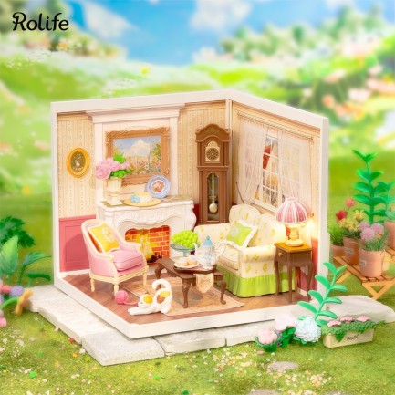 Rolife DW023 Çay Saati (Holiday Tea Time) DIY Minyatür Maket Model Seti Mini Dollhouse 3D Model Kit Detaylı Dekoratif Hobi Seti 3D Puzzle Tiny House - Thumbnail