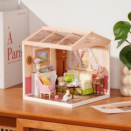 Rolife DW023 Çay Saati (Holiday Tea Time) DIY Minyatür Maket Model Seti Mini Dollhouse 3D Model Kit Detaylı Dekoratif Hobi Seti 3D Puzzle Tiny House - Thumbnail