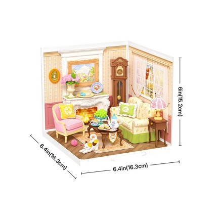 Rolife DW023 Çay Saati (Holiday Tea Time) DIY Minyatür Maket Model Seti Mini Dollhouse 3D Model Kit Detaylı Dekoratif Hobi Seti 3D Puzzle Tiny House - Thumbnail