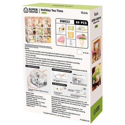 Rolife DW023 Çay Saati (Holiday Tea Time) DIY Minyatür Maket Model Seti Mini Dollhouse 3D Model Kit Detaylı Dekoratif Hobi Seti 3D Puzzle Tiny House - Thumbnail