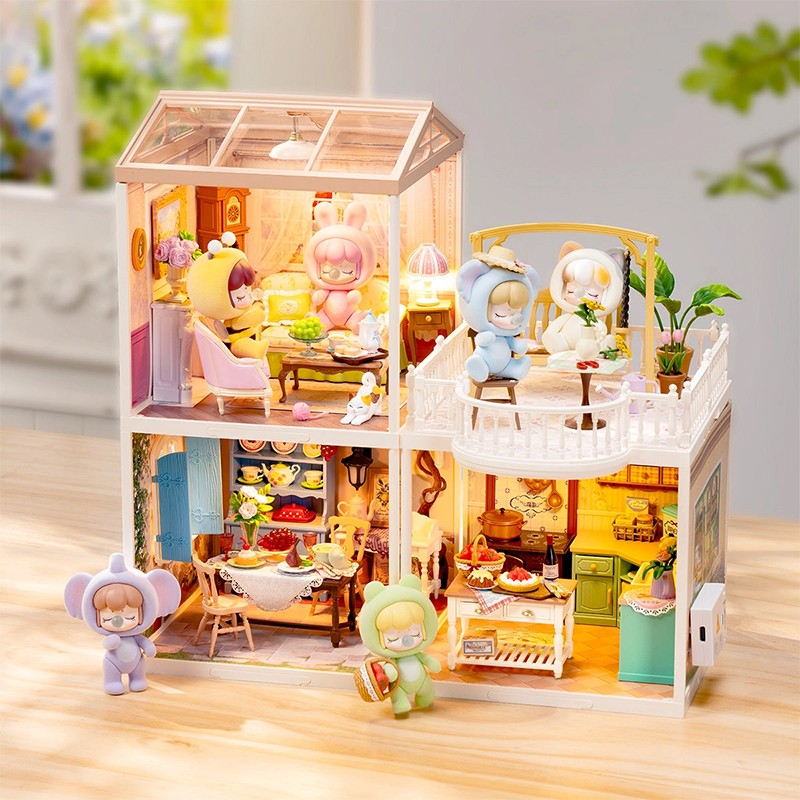 Rolife DW024 Çiftlik Evi Mutfağı (Farmhouse Kitchen) DIY Minyatür Maket Model Seti Mini Dollhouse 3D Model Kit Detaylı Dekoratif Hobi Seti 3D Puzzle Tiny House