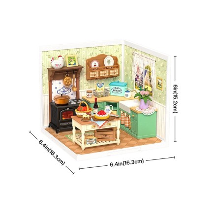 Rolife DW024 Çiftlik Evi Mutfağı (Farmhouse Kitchen) DIY Minyatür Maket Model Seti Mini Dollhouse 3D Model Kit Detaylı Dekoratif Hobi Seti 3D Puzzle Tiny House - Thumbnail