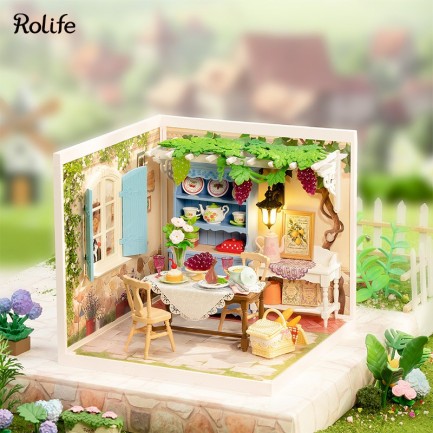 Rolife DW025 Yaz Ortası Rüya Bahçesi Midsummer Dream Yard DIY Minyatür Maket ModelSet Mini Dollhouse 3D Model Kit Detaylı Dekoratif Hobi Seti 3D Puzzle Tiny House - Thumbnail
