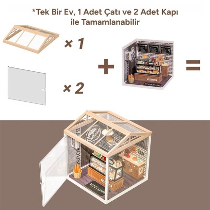 Rolife DWP05 Dust-proof Door B 3D Wooden Puzzle - Thumbnail