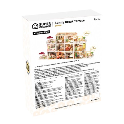 Rolife DWP08 Teras (Sunny Break Terrace) DIY Minyatür Maket Model Seti Mini Dollhouse 3D Model Kit Detaylı Dekoratif Hobi Seti 3D Puzzle Tiny House - Thumbnail