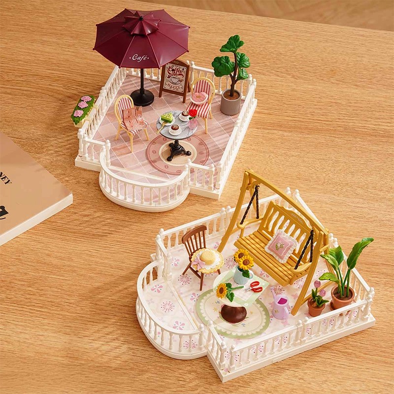 Rolife DWP08 Teras (Sunny Break Terrace) DIY Minyatür Maket Model Seti Mini Dollhouse 3D Model Kit Detaylı Dekoratif Hobi Seti 3D Puzzle Tiny House