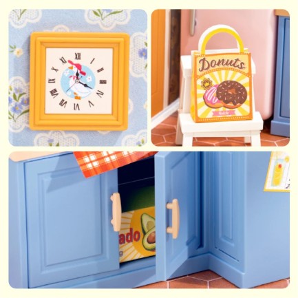 Rolife DWS08P Mutfak Odası (Homely Baking Kitchen) DIY Minyatür Maket Model Seti Mini Dollhouse 3D Model Kit Detaylı Dekoratif Hobi Seti 3D Puzzle Tiny House - Thumbnail