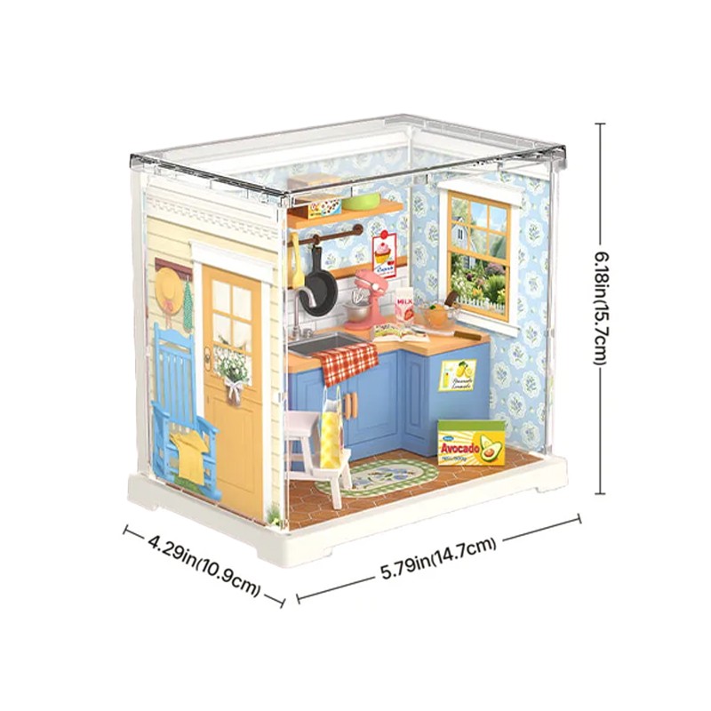 Rolife DWS08P Mutfak Odası (Homely Baking Kitchen) DIY Minyatür Maket Model Seti Mini Dollhouse 3D Model Kit Detaylı Dekoratif Hobi Seti 3D Puzzle Tiny House