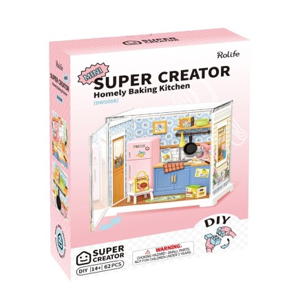 Rolife DWS08P Mutfak Odası (Homely Baking Kitchen) DIY Minyatür Maket Model Seti Mini Dollhouse 3D Model Kit Detaylı Dekoratif Hobi Seti 3D Puzzle Tiny House - Thumbnail