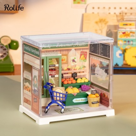 Rolife DWS01B Meyve Dükkanı (Nature Energy Fruits) DIY Minyatür Maket Model Seti Mini Dollhouse 3D Model Kit Detaylı Dekoratif Hobi Seti 3D Puzzle Tiny House - Thumbnail