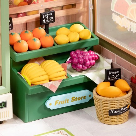Rolife DWS01B Meyve Dükkanı (Nature Energy Fruits) DIY Minyatür Maket Model Seti Mini Dollhouse 3D Model Kit Detaylı Dekoratif Hobi Seti 3D Puzzle Tiny House - Thumbnail