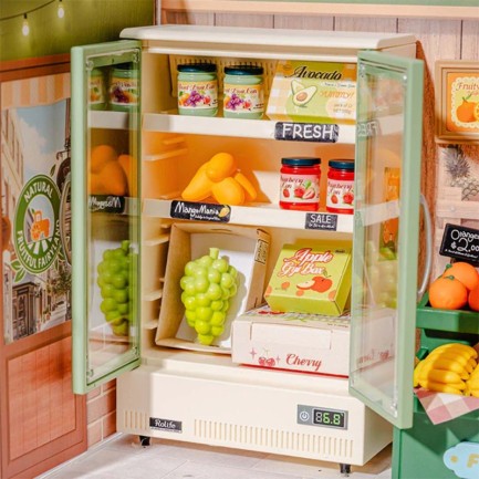 Rolife DWS01B Meyve Dükkanı (Nature Energy Fruits) DIY Minyatür Maket Model Seti Mini Dollhouse 3D Model Kit Detaylı Dekoratif Hobi Seti 3D Puzzle Tiny House - Thumbnail