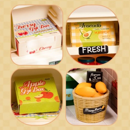 Rolife DWS01B Meyve Dükkanı (Nature Energy Fruits) DIY Minyatür Maket Model Seti Mini Dollhouse 3D Model Kit Detaylı Dekoratif Hobi Seti 3D Puzzle Tiny House - Thumbnail