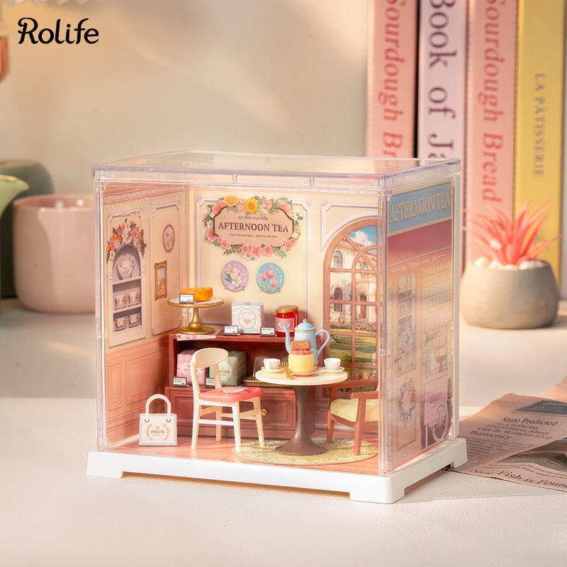 Rolife DWS02B Çay Salonu (Honey Tea Lounge) DIY Minyatür Maket Model Seti Mini Dollhouse 3D Model Kit Detaylı Dekoratif Hobi Seti 3D Puzzle Tiny House