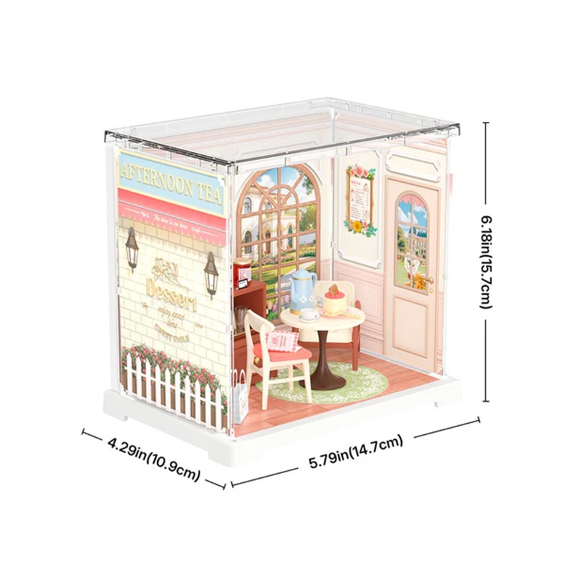 Rolife DWS02B Çay Salonu (Honey Tea Lounge) DIY Minyatür Maket Model Seti Mini Dollhouse 3D Model Kit Detaylı Dekoratif Hobi Seti 3D Puzzle Tiny House