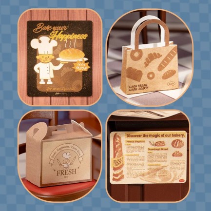 Rolife DWS03B Fırın Dükkanı (Butter Bakery House) DIY Minyatür Maket Model Seti Mini Dollhouse 3D Model Kit Detaylı Dekoratif Hobi Seti 3D Puzzle Tiny House - Thumbnail