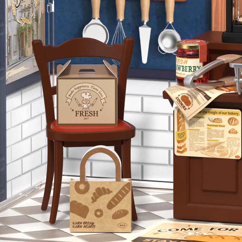 Rolife DWS03B Fırın Dükkanı (Butter Bakery House) DIY Minyatür Maket Model Seti Mini Dollhouse 3D Model Kit Detaylı Dekoratif Hobi Seti 3D Puzzle Tiny House