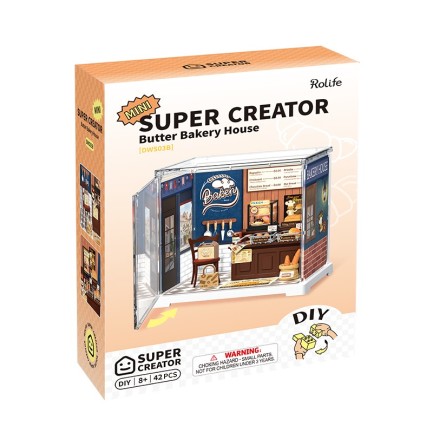 Rolife DWS03B Fırın Dükkanı (Butter Bakery House) DIY Minyatür Maket Model Seti Mini Dollhouse 3D Model Kit Detaylı Dekoratif Hobi Seti 3D Puzzle Tiny House - Thumbnail