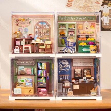 Rolife DWS04B Anı Kitabı Mağazası (Memory Book Store) DIY Minyatür Maket Model Seti Mini Dollhouse 3D Model Kit Detaylı Dekoratif Hobi Seti 3D Puzzle Tiny House - Thumbnail