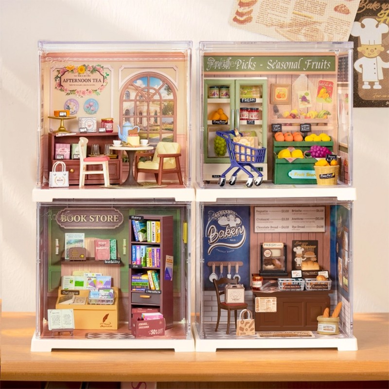 Rolife DWS04B Anı Kitabı Mağazası (Memory Book Store) DIY Minyatür Maket Model Seti Mini Dollhouse 3D Model Kit Detaylı Dekoratif Hobi Seti 3D Puzzle Tiny House