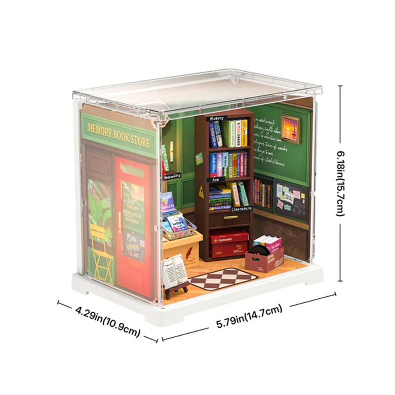 Rolife DWS04B Anı Kitabı Mağazası (Memory Book Store) DIY Minyatür Maket Model Seti Mini Dollhouse 3D Model Kit Detaylı Dekoratif Hobi Seti 3D Puzzle Tiny House