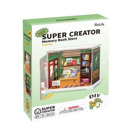 Rolife DWS04B Anı Kitabı Mağazası (Memory Book Store) DIY Minyatür Maket Model Seti Mini Dollhouse 3D Model Kit Detaylı Dekoratif Hobi Seti 3D Puzzle Tiny House - Thumbnail