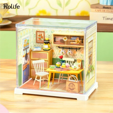 Rolife DWS06B Çiçekli Yemek Odası (Floral Dining Room) DIY Minyatür Maket Model Seti Mini Dollhouse 3D Model Kit Detaylı Dekoratif Hobi Seti 3D Puzzle Tiny House - Thumbnail