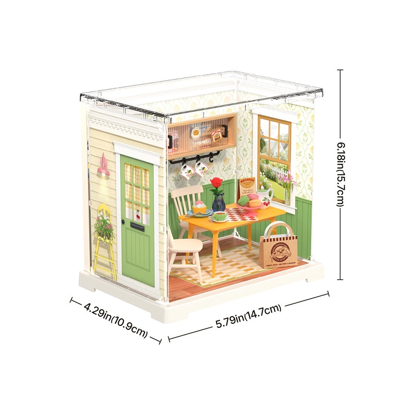 Rolife DWS06B Çiçekli Yemek Odası (Floral Dining Room) DIY Minyatür Maket Model Seti Mini Dollhouse 3D Model Kit Detaylı Dekoratif Hobi Seti 3D Puzzle Tiny House