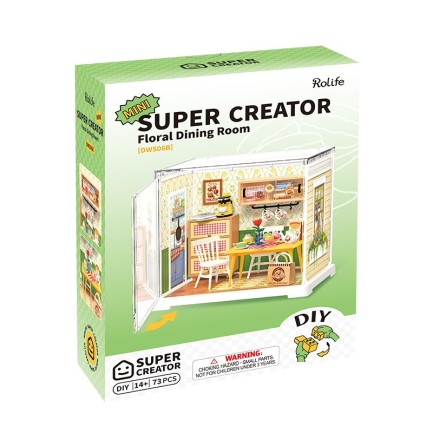 Rolife DWS06B Çiçekli Yemek Odası (Floral Dining Room) DIY Minyatür Maket Model Seti Mini Dollhouse 3D Model Kit Detaylı Dekoratif Hobi Seti 3D Puzzle Tiny House - Thumbnail