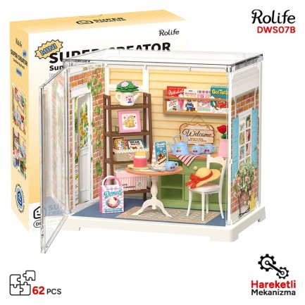 Rolife - Rolife DWS07B Veranda (Sunshine Sip Porch) DIY Minyatür Maket Model Seti Mini Dollhouse 3D Model Kit Detaylı Dekoratif Hobi Seti 3D Puzzle Tiny House