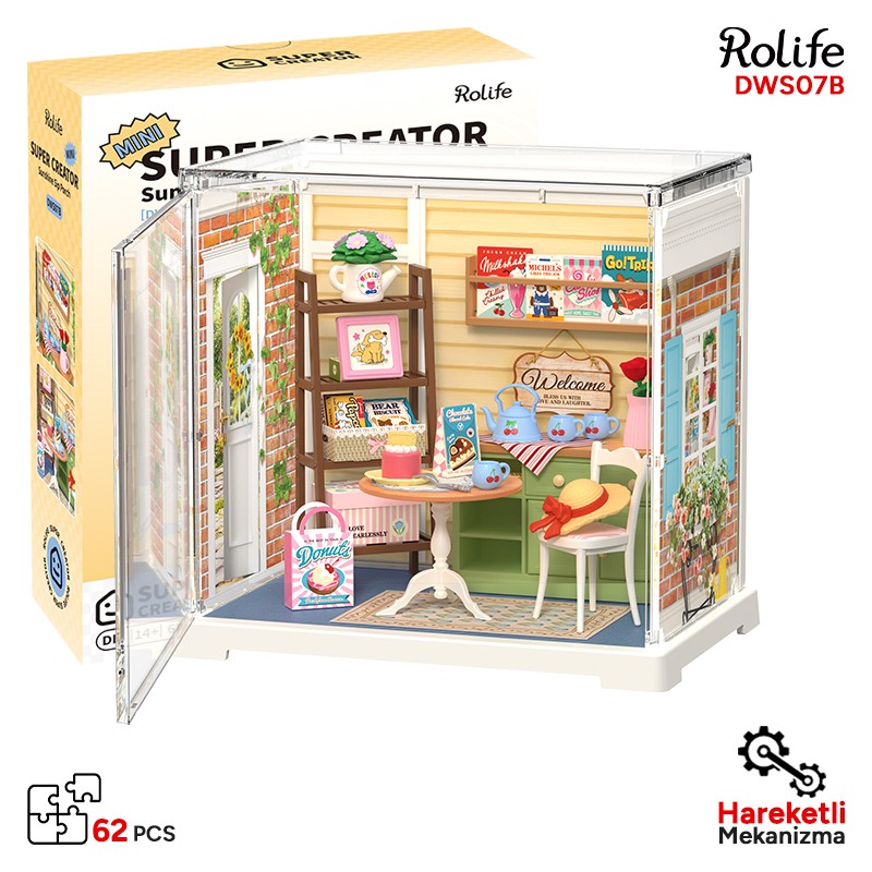 Rolife DWS07B Veranda (Sunshine Sip Porch) DIY Minyatür Maket Model Seti Mini Dollhouse 3D Model Kit Detaylı Dekoratif Hobi Seti 3D Puzzle Tiny House