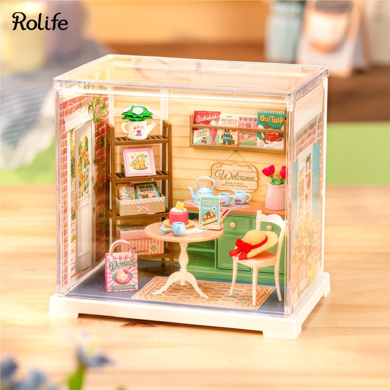Rolife DWS07B Veranda (Sunshine Sip Porch) DIY Minyatür Maket Model Seti Mini Dollhouse 3D Model Kit Detaylı Dekoratif Hobi Seti 3D Puzzle Tiny House