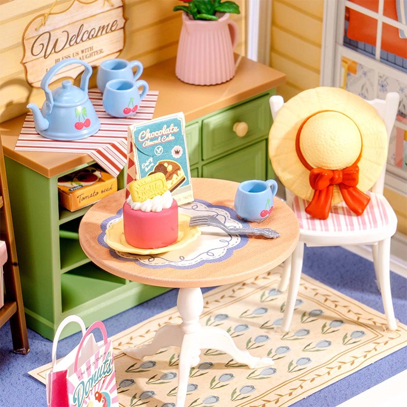 Rolife DWS07B Veranda (Sunshine Sip Porch) DIY Minyatür Maket Model Seti Mini Dollhouse 3D Model Kit Detaylı Dekoratif Hobi Seti 3D Puzzle Tiny House