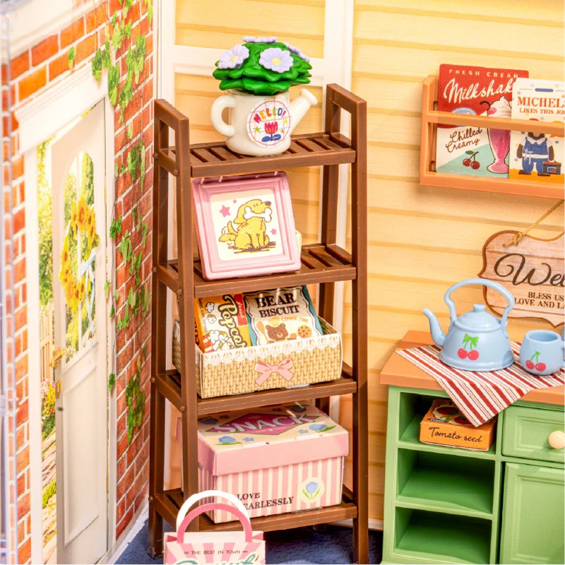 Rolife DWS07B Veranda (Sunshine Sip Porch) DIY Minyatür Maket Model Seti Mini Dollhouse 3D Model Kit Detaylı Dekoratif Hobi Seti 3D Puzzle Tiny House