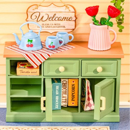 Rolife DWS07B Veranda (Sunshine Sip Porch) DIY Minyatür Maket Model Seti Mini Dollhouse 3D Model Kit Detaylı Dekoratif Hobi Seti 3D Puzzle Tiny House - Thumbnail