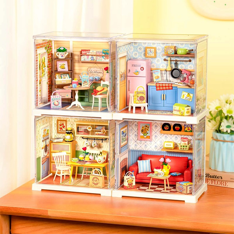 Rolife DWS07B Veranda (Sunshine Sip Porch) DIY Minyatür Maket Model Seti Mini Dollhouse 3D Model Kit Detaylı Dekoratif Hobi Seti 3D Puzzle Tiny House